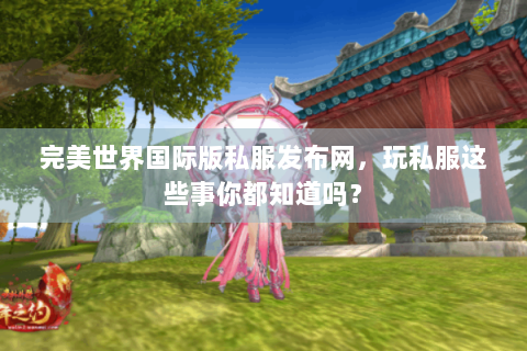 完美世界国际版私服发布网，玩私服这些事你都知道吗？