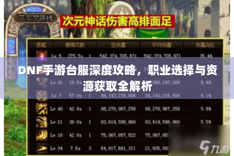 DNF手游台服深度攻略，职业选择与资源获取全解析