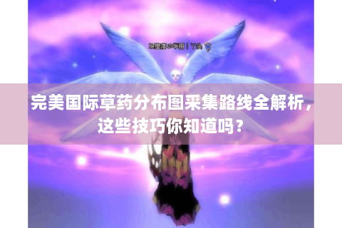 完美国际草药分布图采集路线全解析，这些技巧你知道吗？