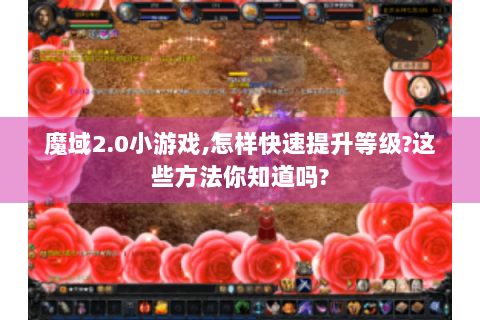魔域2.0小游戏,怎样快速提升等级?这些方法你知道吗?