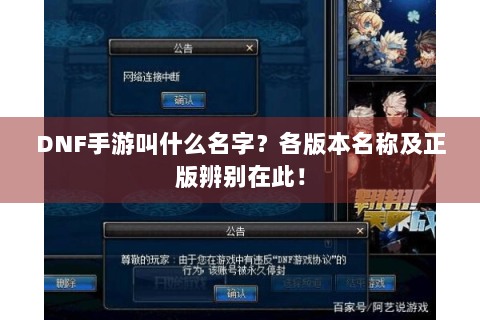 DNF手游叫什么名字？各版本名称及正版辨别在此！