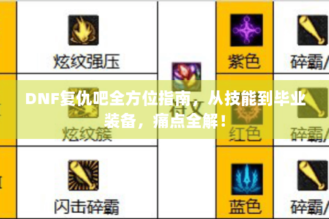 DNF复仇吧全方位指南，从技能到毕业装备，痛点全解！