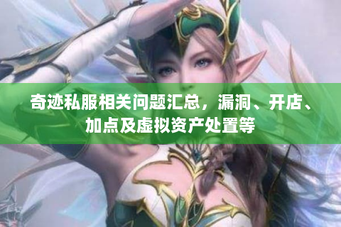 奇迹私服相关问题汇总，漏洞、开店、加点及虚拟资产处置等