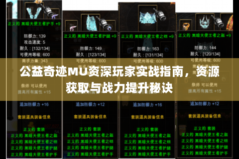 公益奇迹MU资深玩家实战指南，资源获取与战力提升秘诀