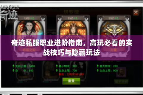 奇迹私服职业进阶指南，高玩必看的实战技巧与隐藏玩法