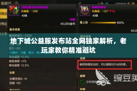 地下城公益服发布站全网独家解析，老玩家教你精准避坑
