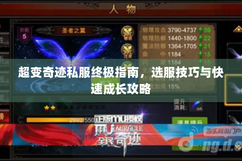 超变奇迹私服终极指南，选服技巧与快速成长攻略