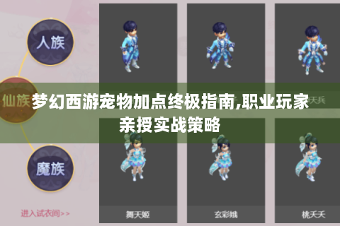 梦幻西游宠物加点终极指南,职业玩家亲授实战策略