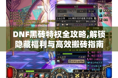 DNF黑砖特权全攻略,解锁隐藏福利与高效搬砖指南