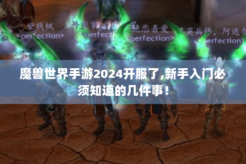 魔兽世界手游2024开服了,新手入门必须知道的几件事！