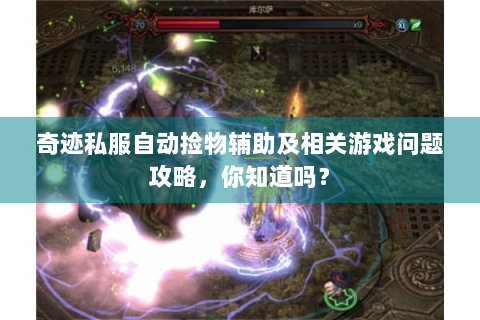 奇迹私服自动捡物辅助及相关游戏问题攻略，你知道吗？