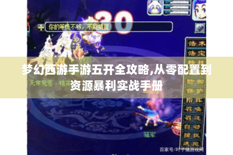 梦幻西游手游五开全攻略,从零配置到资源暴利实战手册