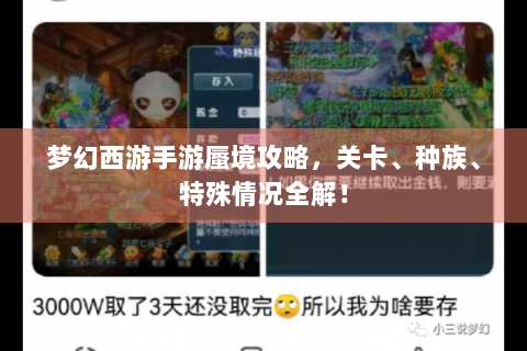 梦幻西游手游蜃境攻略，关卡、种族、特殊情况全解！