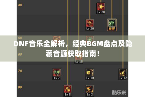 DNF音乐全解析，经典BGM盘点及隐藏音源获取指南！
