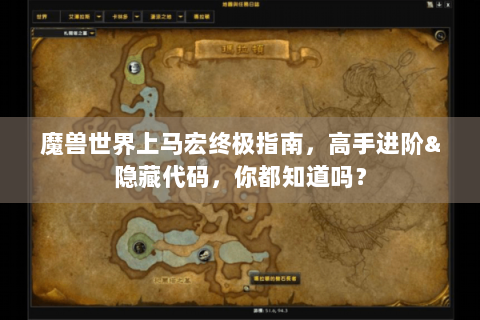 魔兽世界上马宏终极指南，高手进阶&隐藏代码，你都知道吗？