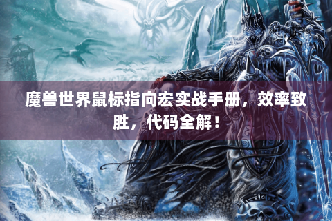 魔兽世界鼠标指向宏实战手册，效率致胜，代码全解！