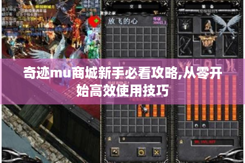 奇迹mu商城新手必看攻略,从零开始高效使用技巧