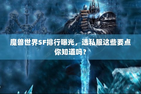 魔兽世界SF排行曝光，选私服这些要点你知道吗？