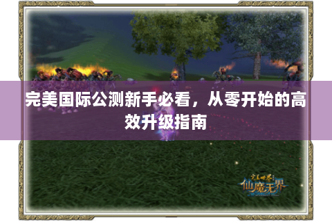 完美国际公测新手必看，从零开始的高效升级指南