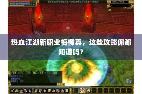 热血江湖新职业梅柳真，这些攻略你都知道吗？