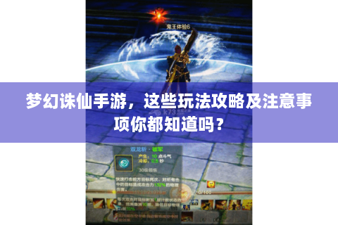 梦幻诛仙手游，这些玩法攻略及注意事项你都知道吗？
