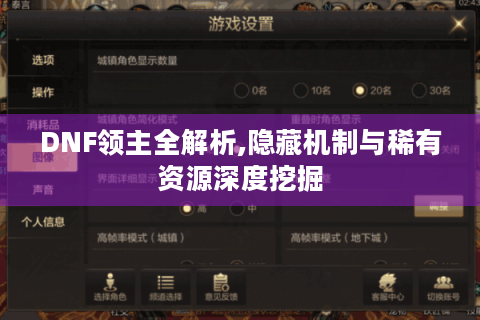 DNF领主全解析,隐藏机制与稀有资源深度挖掘