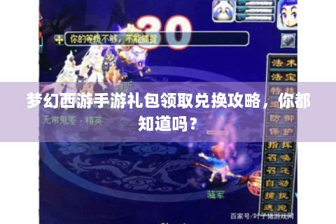 梦幻西游手游礼包领取兑换攻略，你都知道吗？