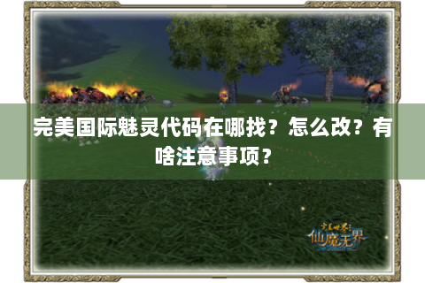 完美国际魅灵代码在哪找？怎么改？有啥注意事项？