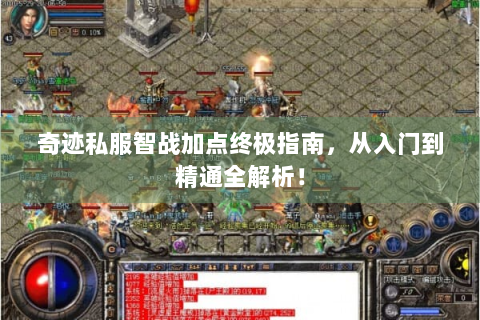 奇迹私服智战加点终极指南，从入门到精通全解析！