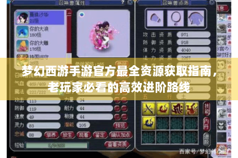 梦幻西游手游官方最全资源获取指南，老玩家必看的高效进阶路线