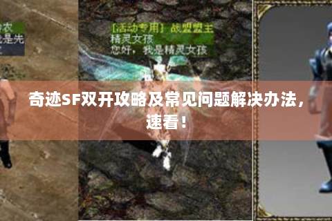 奇迹SF双开攻略及常见问题解决办法，速看！