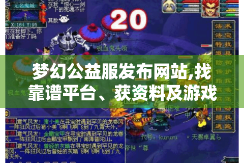 梦幻公益服发布网站,找靠谱平台、获资料及游戏注意啥?