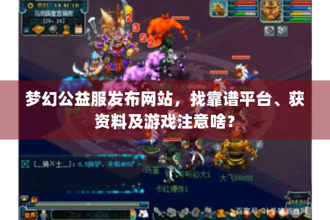梦幻公益服发布网站，找靠谱平台、获资料及游戏注意啥？