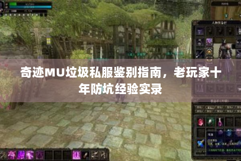 奇迹MU垃圾私服鉴别指南，老玩家十年防坑经验实录