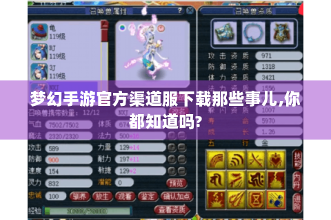 梦幻手游官方渠道服下载那些事儿,你都知道吗?