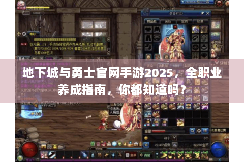 地下城与勇士官网手游2025，全职业养成指南，你都知道吗？