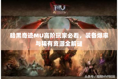 暗黑奇迹MU高阶玩家必看，装备爆率与稀有资源全解谜
