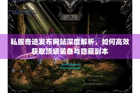 私服奇迹发布网站深度解析，如何高效获取顶级装备与隐藏副本