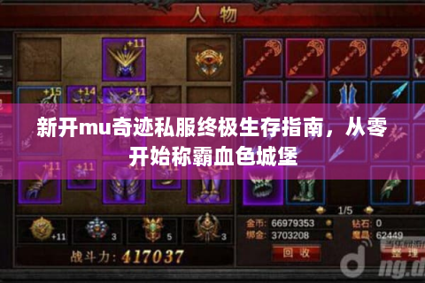 新开mu奇迹私服终极生存指南，从零开始称霸血色城堡