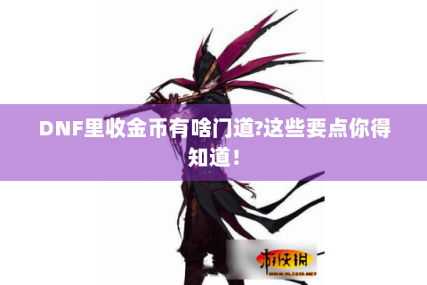 DNF里收金币有啥门道?这些要点你得知道！
