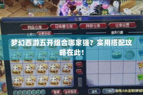 梦幻西游五开组合哪家强？实用搭配攻略在此！
