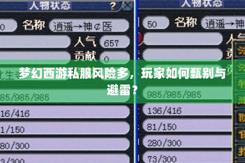 梦幻西游私服风险多，玩家如何甄别与避雷？