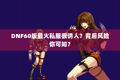 DNF60版最火私服很诱人？背后风险你可知？