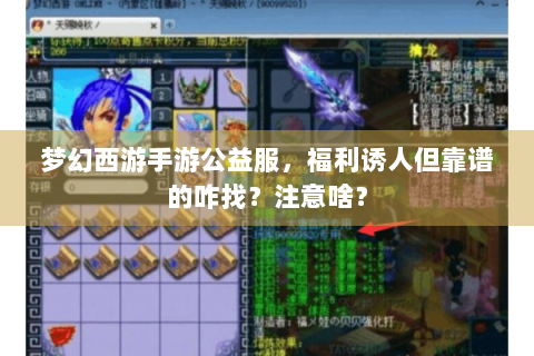 梦幻西游手游公益服，福利诱人但靠谱的咋找？注意啥？