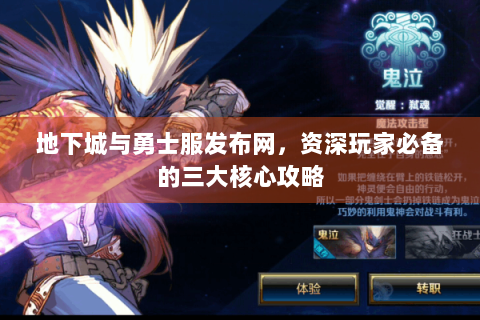 地下城与勇士服发布网，资深玩家必备的三大核心攻略