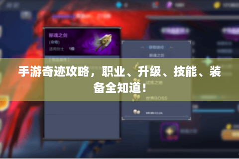 手游奇迹攻略，职业、升级、技能、装备全知道！