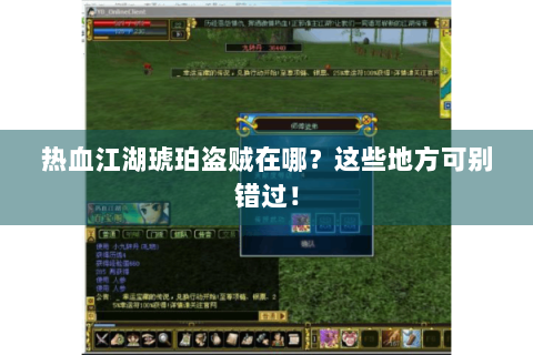热血江湖琥珀盗贼在哪？这些地方可别错过！
