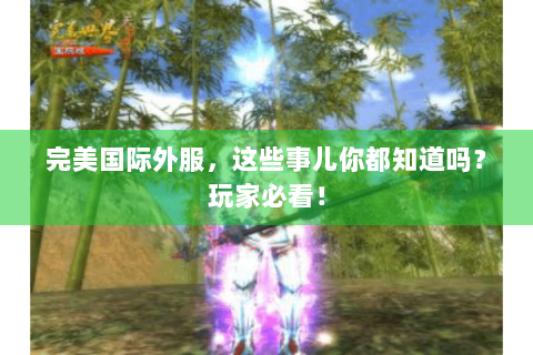 完美国际外服，这些事儿你都知道吗？玩家必看！