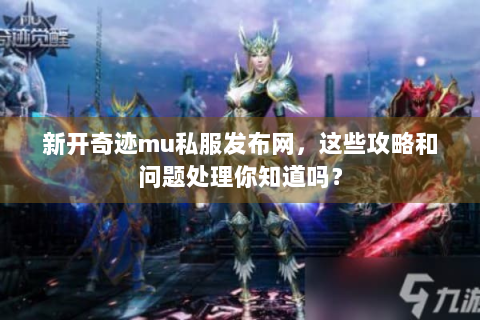 新开奇迹mu私服发布网，这些攻略和问题处理你知道吗？