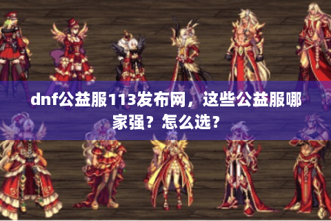 dnf公益服113发布网，这些公益服哪家强？怎么选？